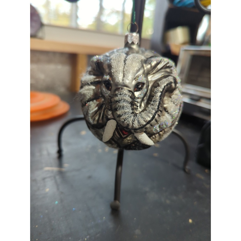 Slavic Treasures Aniball Blown Glass Elephant Christmas Ornament Made In Poland